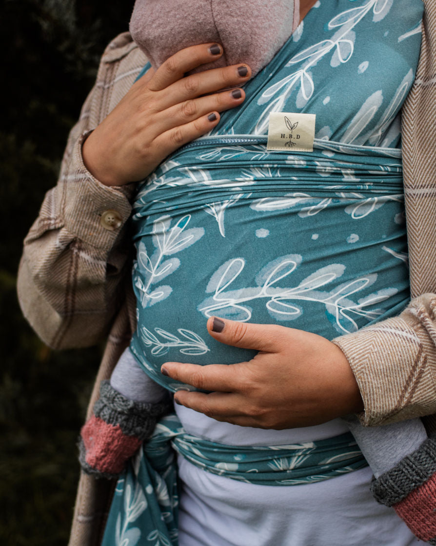 Wintery Green-Blue Wrap Carrier