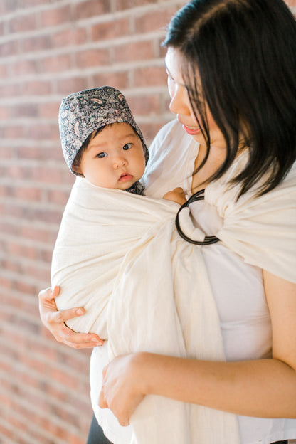 Cream White Linen Ring Sling